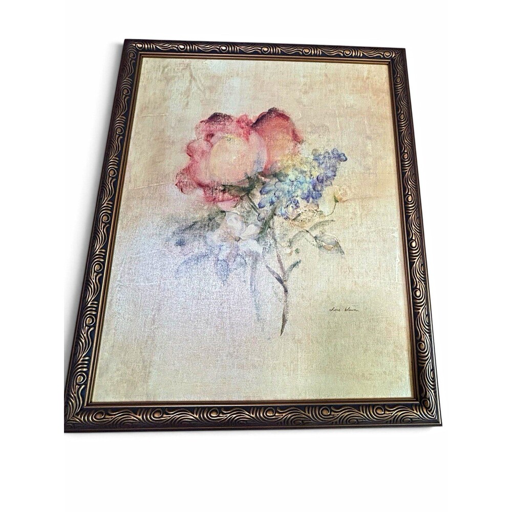 Cheri Blum Rose Nosegay Framed Floral Art Print Vintage Shabby Cottagecore